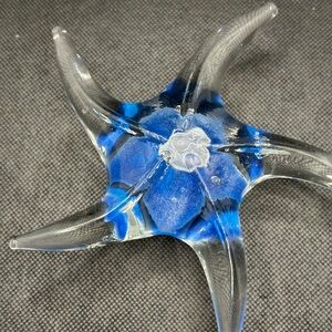 Oceanic Floral Art Glass Sea Star Starfish Handmade